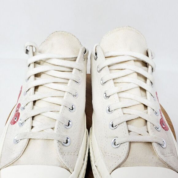 Converse Chuck Taylor x CDG Play Mens 10 Shoe Multi Hearts Off White Low Sneaker - Picture 6 of 14